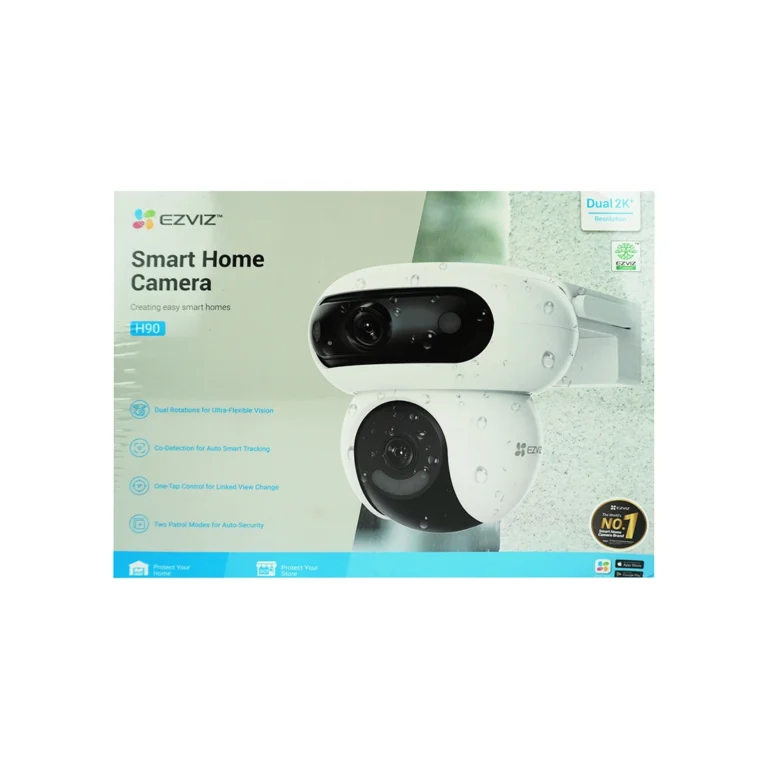 EZVIZ CS-H90 Dual 4MP 2K+ dual lens WiFi dome IP camera for smart security monitoring